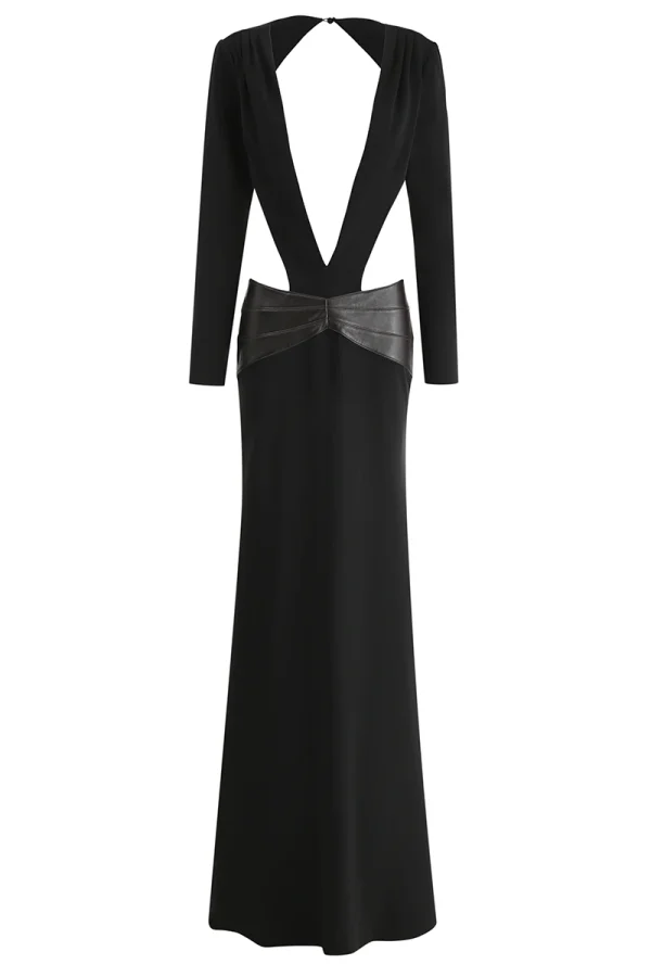 ПЛАТЬЕ ИЗ ВИСКОЗЫ И КОЖИ GODS OF FAME