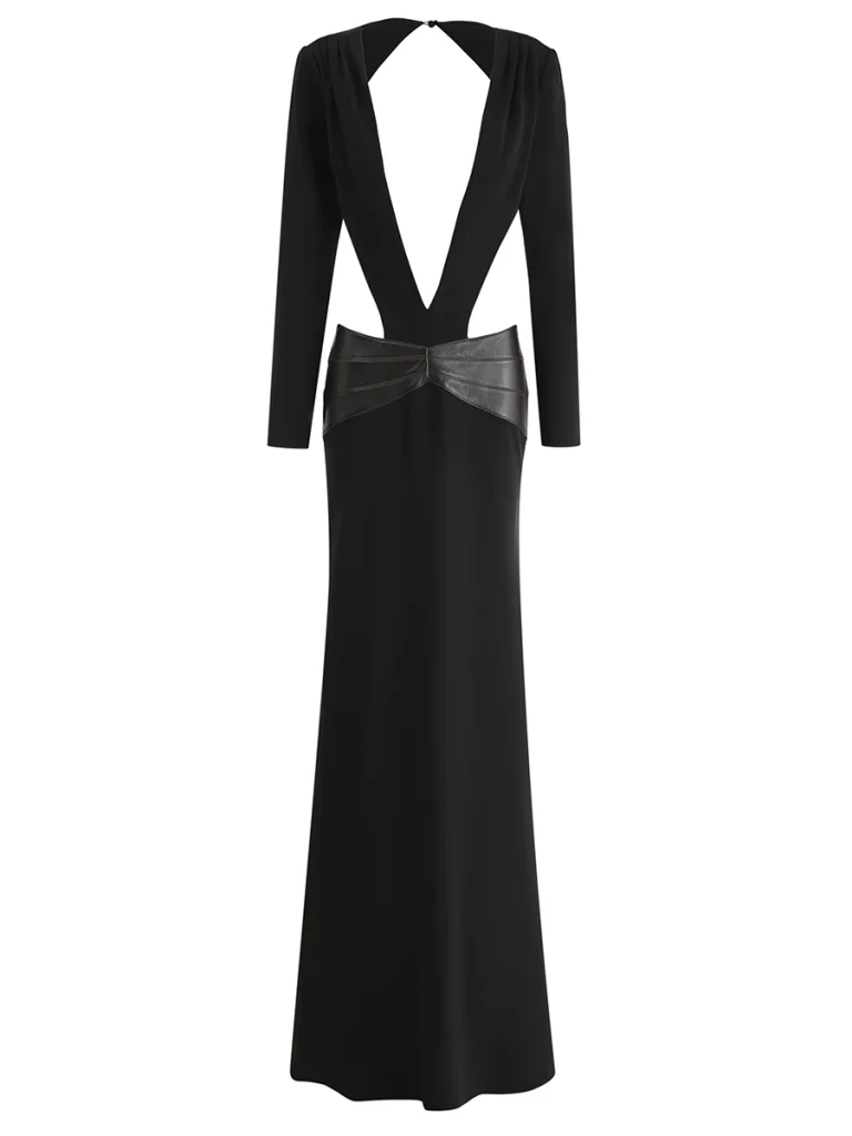 ПЛАТЬЕ ИЗ ВИСКОЗЫ И КОЖИ GODS OF FAME