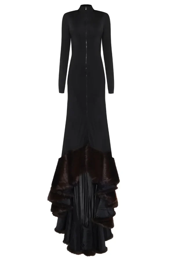 ПЛАТЬЕ ИЗ ВИСКОЗЫ С ЭКОМЕХОМ DAVID KOMA