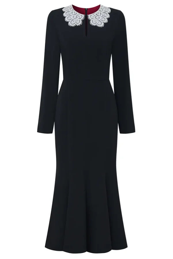 ПЛАТЬЕ ОДНОТОННОЕ NUIT DE DENTELLE LORER