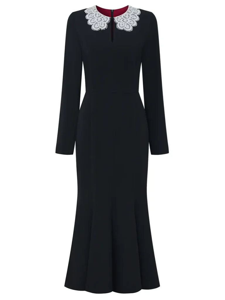 ПЛАТЬЕ ОДНОТОННОЕ NUIT DE DENTELLE LORER