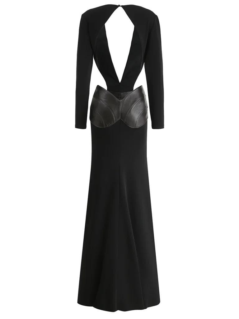 ПЛАТЬЕ ИЗ ВИСКОЗЫ И КОЖИ GODS OF FAME