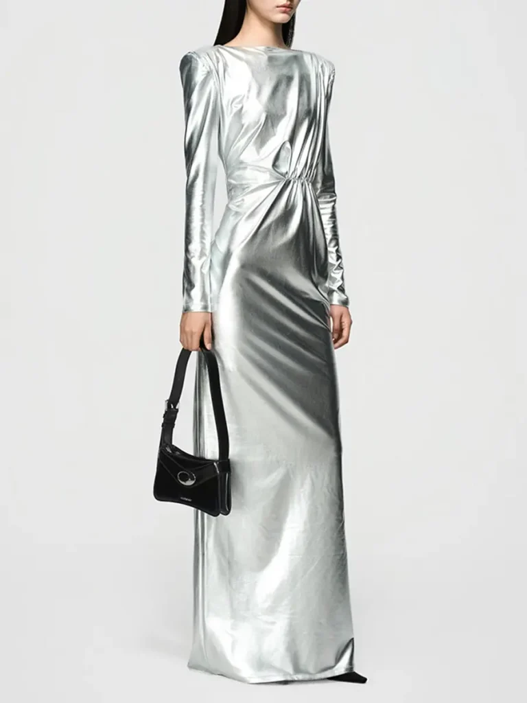 ПЛАТЬЕ ОДНОТОННОЕ SILVER SPARKLING DRESS BERHASM