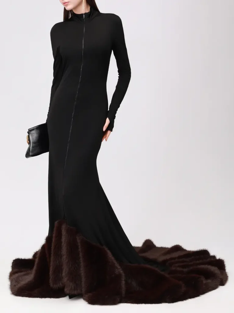 ПЛАТЬЕ ИЗ ВИСКОЗЫ С ЭКОМЕХОМ DAVID KOMA