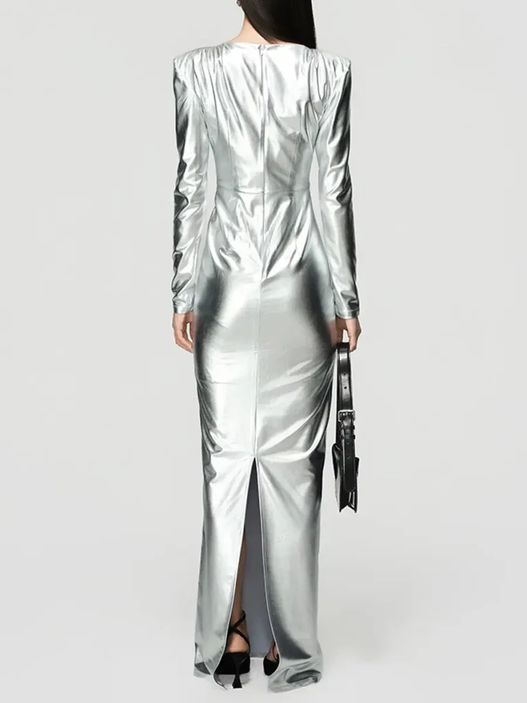 ПЛАТЬЕ ОДНОТОННОЕ SILVER SPARKLING DRESS BERHASM