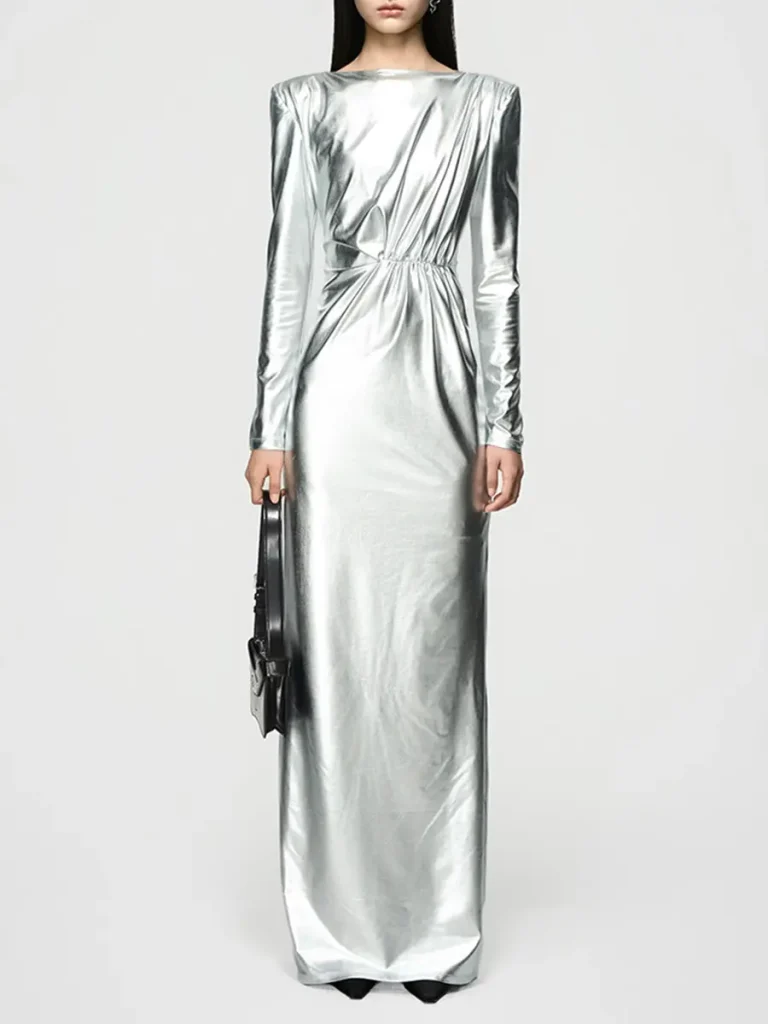 ПЛАТЬЕ ОДНОТОННОЕ SILVER SPARKLING DRESS BERHASM