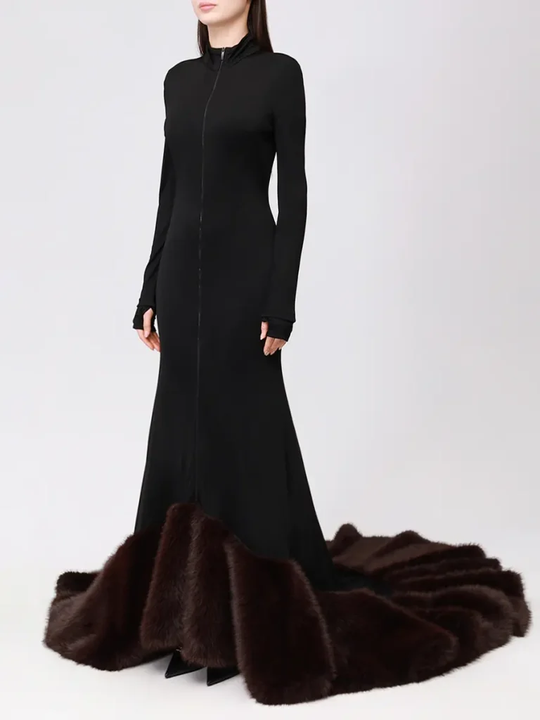 ПЛАТЬЕ ИЗ ВИСКОЗЫ С ЭКОМЕХОМ DAVID KOMA