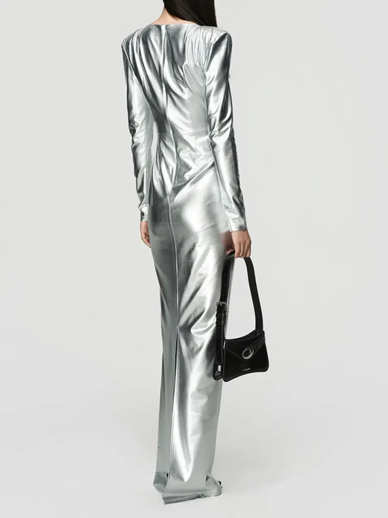 ПЛАТЬЕ ОДНОТОННОЕ SILVER SPARKLING DRESS BERHASM