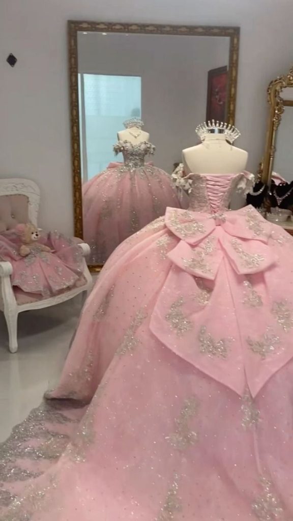 Розовое Платье Принцессы А-Силуэта Quinceanera Бальное Платье Sweet 16 Dresses
