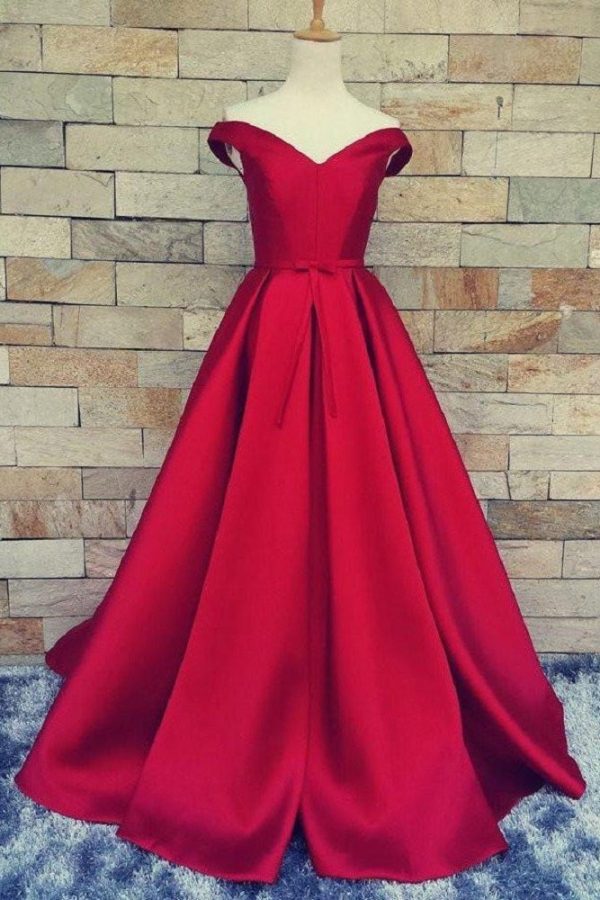 Красное Бальное Платье С Открытыми Плечами, Длинное Платье Для Выпускного Вечера, Вечернее Платье