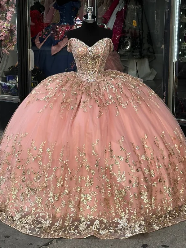 Платье-Бальное Платье Pink Princess С Открытыми Плечами Из Тюля Quinceanera